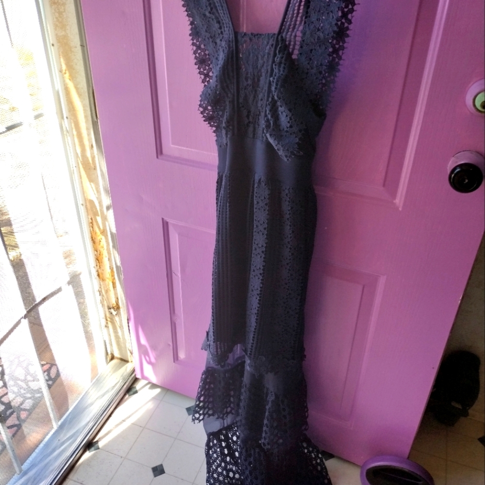 Navy blue lace dress